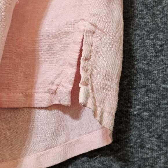 Russ Berens Pants Womens Size Large 100% Linen Pink Elastic Waist Loose Fit - Picture 4 of 15